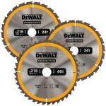 Dewalt Ringsaagide tera DT1962-QZ 216mm, 30mm, 3 tk, 24/40 hammast, ATB, 2.6mm l&otilde;ikepaksus, 1.7mm paksus