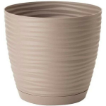 Form Plastic Lillepott 4352268, &Oslash; 23 cm, k&otilde;rgus 21 cm, pruun v&auml;rv, drenaažiaukudega, koos alusega