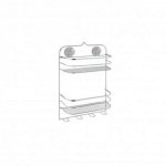 Axentia Vannitoarvuti Cassandra 7869319, 29,5x11x46cm, 2 riiulit, 4 konksu, 5kg, imavad, niisketesse ruumidesse