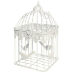 Besk Dekoratiivne Lindude Pesakast 9125304, 14x14x25cm, valge, metall