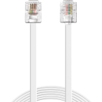 Sandberg Telefoni kaabel RJ11-RJ11 500-60, 1,8 m, 6P4C, Mees pistik, valge