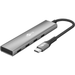 Goobay USB keskpunkt, 76564, 4 x USB-C 3.2, 5 Gbit/s, alumiinium/plastik korpus, &otilde;huke disain
