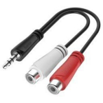 Hama 3,5mm adapter jack RCA-le 200350, valge, must, punane, 3,5mm minijack isane, RCA emane x2