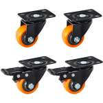 Geko 4 p&ouml;&ouml;rleva ratta komplekt G71547, 40mm, 40kg, 2 piduriga, 2 ilma pidurita, PVC, 360&deg; p&ouml;&ouml;ramine
