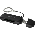 Natec SCARAB C NCZ-2365 kaardilugeja, USB-C 3.2 Gen 1, 5 Gbps, 2TB, 2 kaarti, must