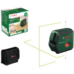 Bosch AdvancedLevel 2G Set 0603663G00, joonlaser, 15m, &plusmn;0,4mm/m, &plusmn;4&deg;, 100&deg;, 1/4", 3,6V 2,0Ah, roheline laser