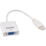 SAVIO HDMI (M) VGA (F) adapter CL-201, valge, 0.1m, 1920x1200, WUXGA, 1080p