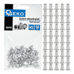 50 tk M3 0.5-1.5 mm alumiiniumist neetmutrite komplekt, GEKO, G02911C