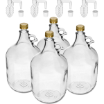 5 L Lady demijohn kruvikorgi, korgi ja horisontaalse &otilde;hulukuga BROWIN 640418, 5.0 L, komplekt 4 tk