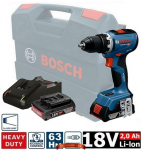 Akumulatora urbjma&scaron;īna GSR 18V-65, 2x2.0Ah, GAL 18V-20, L-Case 06019N3000