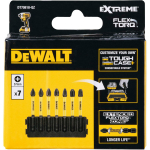 Dewalt FlexTorq 57mm PH kruvikeeraja otsikute komplekt DT70818-QZ PH1 x2, PH2 x3, PH3 x2, 7 tk, Plastikkarp, Taaskasutatav pakend