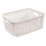 Branq Ladustuskast 8171410, 394mm, 272mm, 165mm, ristk&uuml;likuline, plastmass, valge, ilma kaaneta, k&auml;epidemetega