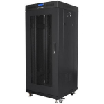 Lanberg seisev rack-kapp 19 27U 600x600 mm, FF01-6627-23BL, 1200kg, 4 vertikaalset riba, LCD ekraan, perforatsiooniga uksed