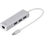 Digitus dokkija DA-70255, 3xUSB 3.2 Gen 1, Gigabit Ethernet, 1000 Mb/s, USB-C &uuml;hendus