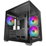Tacens Mars Gaming MCVIEW3 arvuti korpus, Mini torn, must, karastatud klaas, 2x120mm ARGB ventilaatorid, 1x120mm ARGB, USB-C