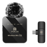 PULUZ PU648B juhtmevaba lavalier-mikrofon, USB-C, 10m, 300mAh, 12h, ENC-m&uuml;rasummutus