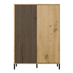 Top E Shop KAMARO 2DD SLIM/GŁ OAK ARTISAN vitriinkapp, M-MP-WT-KMR-2DD-ART, 1035x400x1475 mm, 6 riiulit, 2 ust, puitlaastplaat