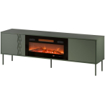 Cama Meble telerikapp TRESSE 400083+K, 1800mm, 400mm, 545mm, 2 ust, 1 riiul, matt roheline, elektrikamin 1400-1600W, 16-28℃