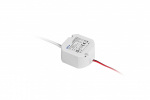 LED power supply box 12V,15W, input 220-240VAC, IP20, dim. 50x50x25mm with 200mm wires