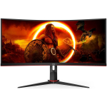 AOC M&auml;ngimonitor CU34G2XP/BK, 3440 x 1440, 180 Hz, 1 ms, 2xHDMI, kaardus, must
