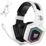 Onikuma GT806 m&auml;ngu k&otilde;rvaklapid, GT806 White, 50mm, RGB, juhtmega, Bluetooth 5.4, Wi-Fi 2.4 GHz, 20h, 1000mAh, 15m