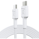 Green Cell KABGC29W USB kaabel, 2m, USB C, USB 3.2 Gen 1, 60W, 0.48 Gbit/s, 23/30 AWG, valge, punutud kate