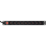 Gembird pikendus EG-PDU-9F2F, 9xFR, 1U, 16A, C20 pistik, 2 m kaabel, must
