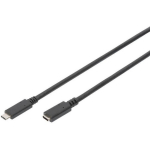 Digitus USB 3.1 Gen.2 pikenduskabel AK-300210-007-S, 0,7m, 10Gbps, Type C isane/naine, 20V/5A, 4K tugi