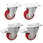 Geko 4 p&ouml;&ouml;rleva ratta komplekt G71549, 75mm, 100kg, 2 piduriga, 2 ilma pidurita, PVC, 360&deg; p&ouml;&ouml;ramine