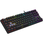 Savio Tempest X2 BLUE, mehaaniline klaviatuur, Outemu Blue, 87 klahvi, USB, 1.5m, 80% TKL, must, programmeeritavad klahvid