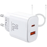 Joyroom JR-TCF05 laadija, 20W, 2xUSB, PD3.0, QC3.0, 100-240V, valge