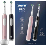 Braun Oral-B Pro Series 1 elektrihambahari duo D 305.513 DUO, 8800 liigutust/min, roosa/must, 2 tk, Cross Action, 3D-tehnoloogia
