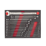 MAX BITE&trade; KOMBINĒTO ATSLĒGU KOMPLEKTS AR PUTU IELIKTNI, MAXBITE METRIC COMBINATION SPANNER FOAM SET - 27 PCS, 4932493247 MILWAUKEE