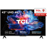 TCL teler 43V6C 43" 4K Ultra HD, 3840 x 2160, DLED, PPI 2500, Dolby Vision, Google TV, Bluetooth, Wi-Fi, 3 HDMI, 2 k&otilde;larit