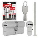 Tvardy Luku silinder T01378, 3 v&otilde;tit, 50000 ts&uuml;klit, alumiinium, messing, kinnituss&uuml;steem kaasas