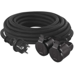 Emos V&auml;lja pikendus P0704, 25 m, 2 pesa, must, 230 V, 16 A, IP44, kumm, laste kaitse