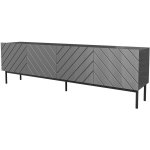 Cama Meble teleri kapp ABETO RTV2+ST G, 2000mm, 420mm, 600mm, 4 ust, 4 riiulit, grafiit, l&auml;ikiv grafiit, must teras
