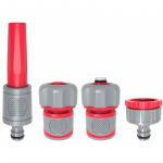 Dārza smidzinā&scaron;anas uzgali komplekts 4 gab., 3/4" savienojums, izturīgs ABS plastmasas, AW61121, AWTOOLS