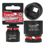 Impact socket Tvardy T00210-24 1/2" 6PT 24mm CR-MO