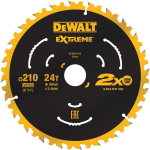 DeWALT Ringsaagide tera DT20432-QZ, L&auml;bim&otilde;&otilde;t 210mm, Aukude suurus 30mm, Hambaar 24, Kerfi laius 2,75mm, Materjal: Puit naeltega