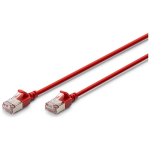 Digitus CAT 6A F-FTP &otilde;huke &uuml;henduskaabel DK-1632-A-003S-R, 0.3m, punane, Halogen-free, PoE+ Ready, 10 Gbps