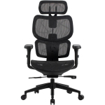 Onex Ventra Premium m&auml;ngukontoritool ONEX-VENTRA-B, must, 125kg, 5 ratast, ergonoomiline, reguleeritav peatoe, 3D k&auml;etoed