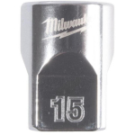 Milwaukee 4932498807 muciņa, 3/8", 12-tahuline, 15 mm, sisemine ruut, kroomitud
