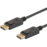 Savio CL-137 DisplayPort-kaabel, 3 m, must, DP 1.2, 4096x2160, 30 AWG, 6 mm, kullatud kontaktid