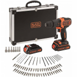 Akutrell otsikute komplektiga 80 tk. 18 V 1,5 Ah BDCHD18BAFC BLACK&DECKER