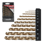 Kobalti puuri komplekt 10 tk 1-10mm, HSS M35, Tvardy, T03151
