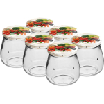 Tagurpidi amfora 500 ml keeratava kaanega purk &Oslash;82/6 v&auml;rviline kaas BROWIN 132526, klaas, 0.5 L