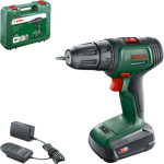 Bosch UniversalDrill 18V 06039D4005 juhtmevaba puur-kruvikeeraja 18 V Li-Ion POWER FOR ALL ALLIANCE 2-kiirust 20 p&ouml;&ouml;rdemomendi taset 0-440/0-1450 p/min 10 mm kiire vahetuspadrun LED-valgus karp Roheline/Must