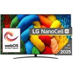 LG teler 86NANO81A3A 86" 4K Ultra HD, NanoCell, 3840 x 2160, 16:9, Wi-Fi, Bluetooth, Smart TV, 3 HDMI, 2 USB, 2 k&otilde;larit