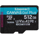 Kingston microSDXC SDCG4/512GBSP 512GB, 200MB/s, 160MB/s, UHS-I, U3, V30, A2, must/t&uuml;rkiis